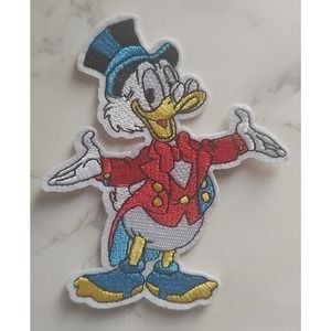 Scrooge McDuck Cartoon Character Figure Open Hands Embroidered Iron On Patch